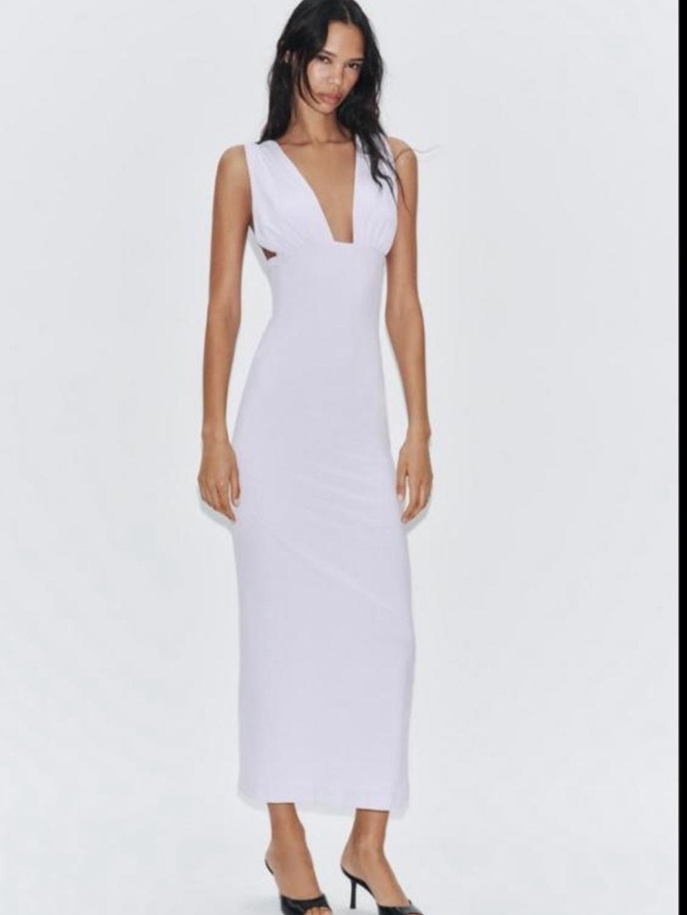 Zara Lavender Deep V Maxi Dress